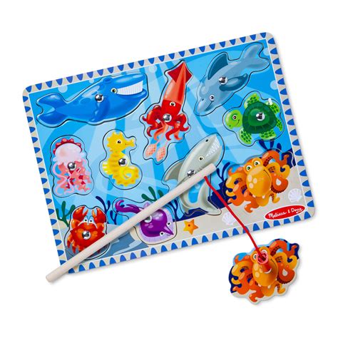 Melissa & Doug Magnetic Wooden Fishing Game and .